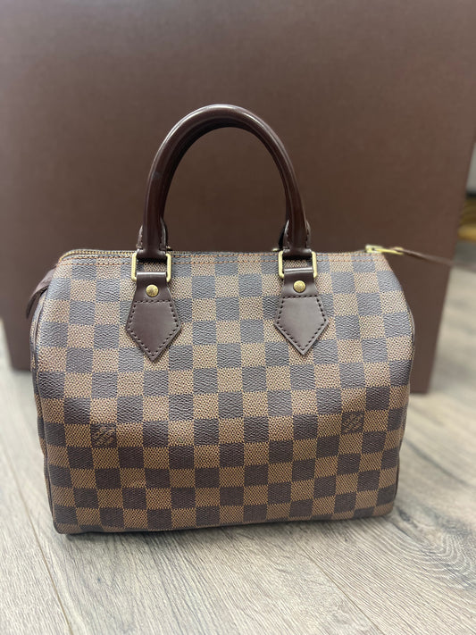 Louis Vuitton Damier Ebene Speedy 25 Boston Bag