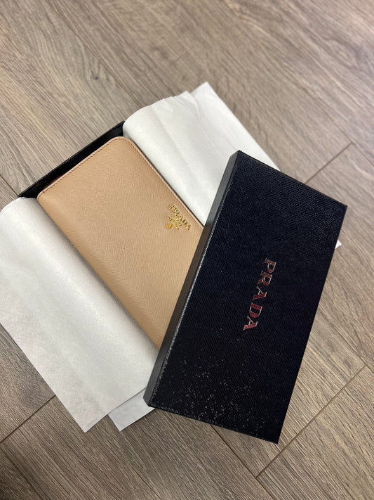 Prada Zip Wallet Saffiano Leather