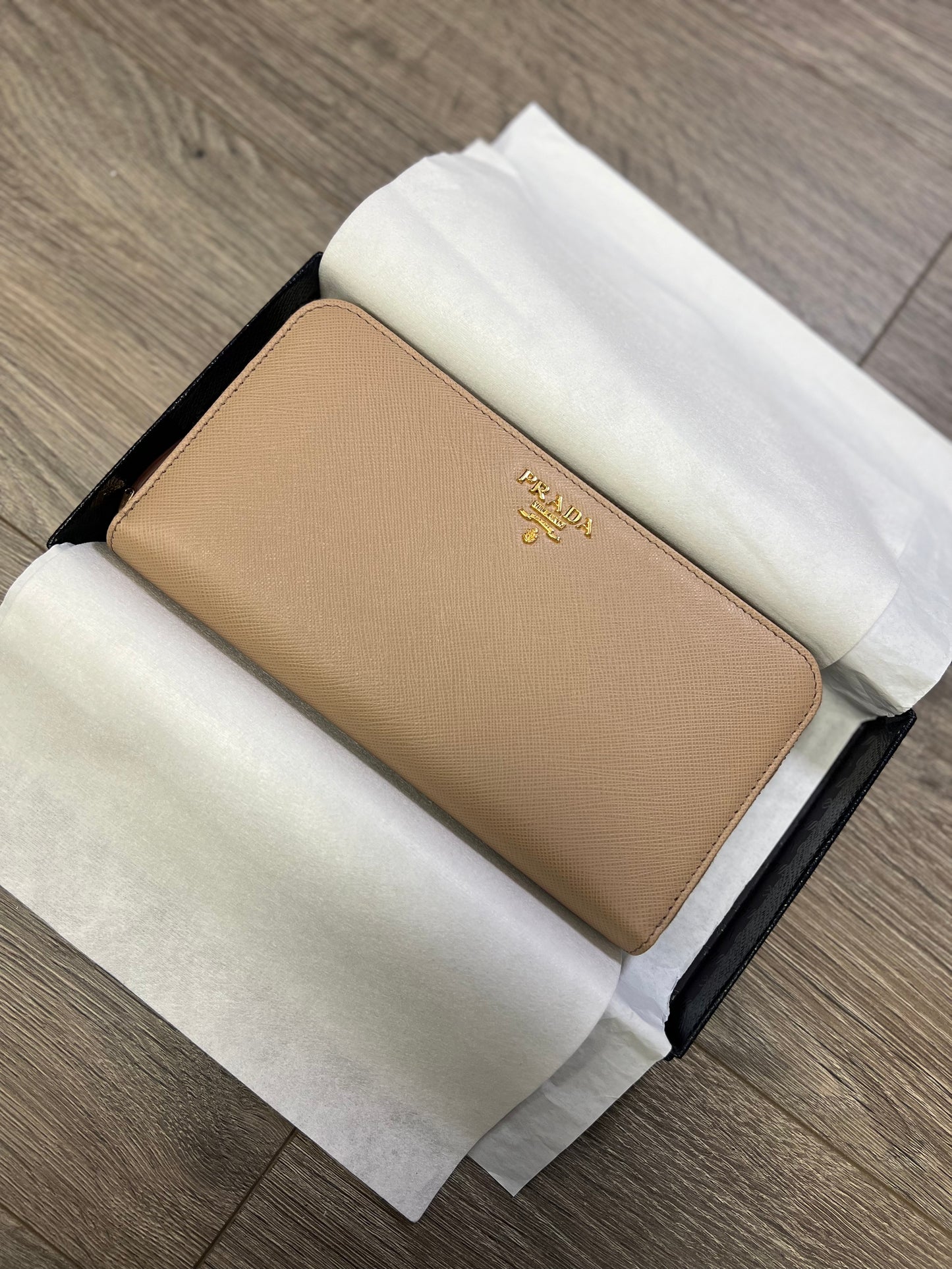 Prada Zip Wallet Saffiano Leather