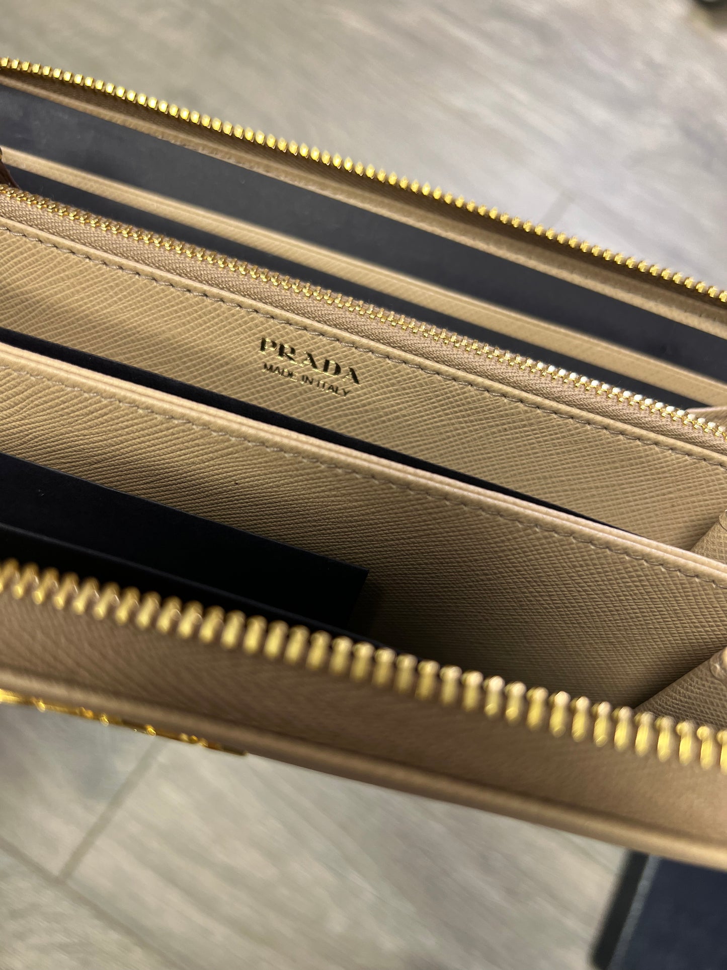 Prada Zip Wallet Saffiano Leather